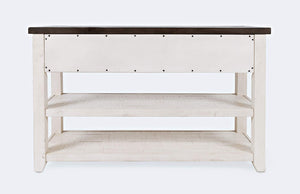 Jofran Madison County Reclaimed Solid Wood Farmhouse Harris Console Sofa Table, 50,Vintage White