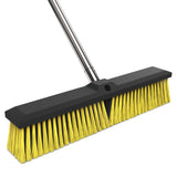 18 Inches Push Broom Outdoor with 65inch Adjustable Handle, Heavy Duty Outdoor Broom with Stiff Bristles, for Cleaning Yard, Garage