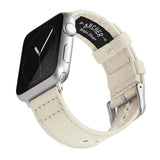 Archer Watch Straps - Canvas Straps for Apple Watch (Alabaster, Silver, 40/41/42mm)