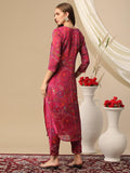 Gosriki Women'S Cotton Blend Straight Printed Kurta With Pant (Jijaji Pink-Nh-Gs_L_Pink_Large),Pink,,B0D2NF49BH