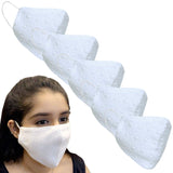9 Impression Cotton Face Mask (White, 5 Pieces) for Unisex