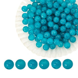 PAMIR TONG 400pcs 8mm Round Glass Beads for Bracelet Peacock Blue Pretty Smooth Loose Beads for Necklace-Earring-Jewelry Making 