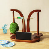 Baffect Yarn Holder Magnetic, Wooden Yarn Ball Holder with T-Shaped Holder & Phone Stand, Yarn Spindle with Double Spindles, Spi