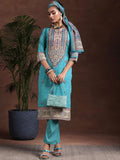 Libas Women'S Poly Crepe Kurta Set (36942 Blue Xl