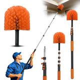 30FT Reach Cobweb Duster with Extension Pole Spider Web Brush for Cleaning with 524FT 5Section FlipLock Telescopic Pole, Ef