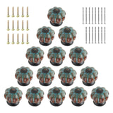 Mgoodoo 15pcs Blue Pumpkin Dresser Knobs, Leopard Print Drawer Handle Single Hole Ceramic Pull with for Decorative Kitchen Cabin