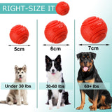 Vitalili Dog Toy Balls, 4 PCS Rubber Ball Set, Chew Resistant, High Bounce, Textured Design for Teeth Cleaning, Dog Training, Sm