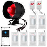 WiFi Alarm System for Home Security, 120dB Wireless Alarm Security System with Free Notification APP Control and Motion Sensor S