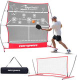 MerryMove Pickleball Practice Rebounder: 2in1 Pickle Ball Equipment for Solo Practice, Rebounder Training with Strategically Placed Targets, 6FT Mini Pickleball Net for Backyard, Driveway, and Garage
