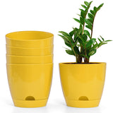 Livzing 7 Self Watering Planter Flower Pot With Drainage Hole Indoor Outdoor Planter Pots For Balcony Home Garden Modern Pl