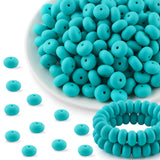 Kovict 200Pcs 14mm Silicone Beads, Abacus Silicone Beads for Necklace Bracelet Keychain Pens Craft(Turquoise)