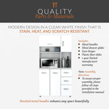 Inval America 4 Door Microwave Storage Cabinet, 1535 X 3504 X 6614, White