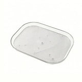 ECOMISTIQ 360 Degree Rotating Fridge Tray Easy Reach Transparent Turntable Space Saving Rectangular Tray, Small | Icing Turntabl