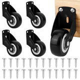 Tinoaly 4pcs 2 Gate Wheels with 24 Screws, Anti-Sag Door Bottom Support Gate Directional Caster Trolley Wheels Anti-Friction Swi