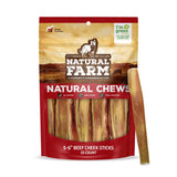 Natural Farm Bully Cheek Stick, 5-6 Inch (15 Pack)- Best Bully Stick Alternative, 100% Natural Beef Cheeks for Dogs- High Protei