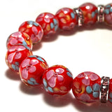 Artsy Crafts 20 Pcs 12mm Lampwork Flower Glass Beads, European Murano Glass Beads, Handmade Loose Crystal Beads for Jewelry Maki