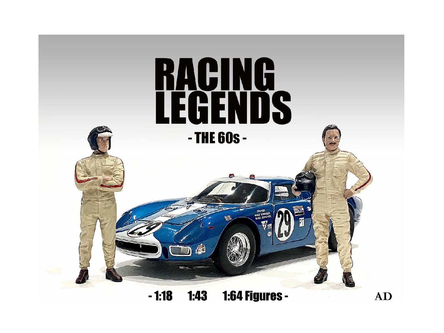 American Diorama Racing Legend 1960S Theme (Set Of 2) Diecast Figures For 1/43 Scale Models Ad-76448