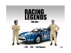 American Diorama Racing Legend 1960S Theme (Set Of 2) Diecast Figures For 1/43 Scale Models Ad-76448