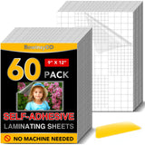 60 PCS Self-Adhesive Laminating Sheets, 9 x 12 Inches Self Adhesive Contact Paper, No Heat No Machine Needed Self Sealing Lamina