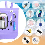 Everfunny 2 Packs Clear Bogg Beach Tote Bag with 2 Pack Insert Hooks Accessories for Bogg Bags Travel Makeup Clean Toiletry Brus
