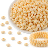 Kovict 300Pcs 12mm Silicone Lentil Beads, Silicone Spacer Beads for Necklace Bracelet Keychain Pens Craft(Beige Yellow)