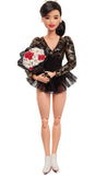 Barbie Inspiring Women Doll, Kristi Yamaguchi Collectible in 1992 Winter Olympics Costume, Sparkly Black and Gold Leotard and Wh