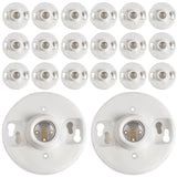 Saysurey 20 Pcs E26 Medium Base Ceiling Lamp Holder Keyless Light Sockets White Bulb Socket Incandescent Fluorescent CFL Lamp Ho