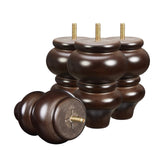 Wood Furniture Legs 5 inch Sofa Legs Pack of 4,Round Couch Legs Espresso Mid Century Desk Legs,Sofa Replacement Parts,For Dresse