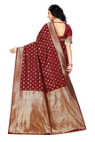 Sugathari Womens Banarasi Saree Pure Kanjivaram Silk Saree Soft New Ladies 2023 Design Wear Pattu Sarees Latest Cotton Party Sari Collections With Blouse Piece For Wedding Sadi (Sam Pari-180 Maroon)