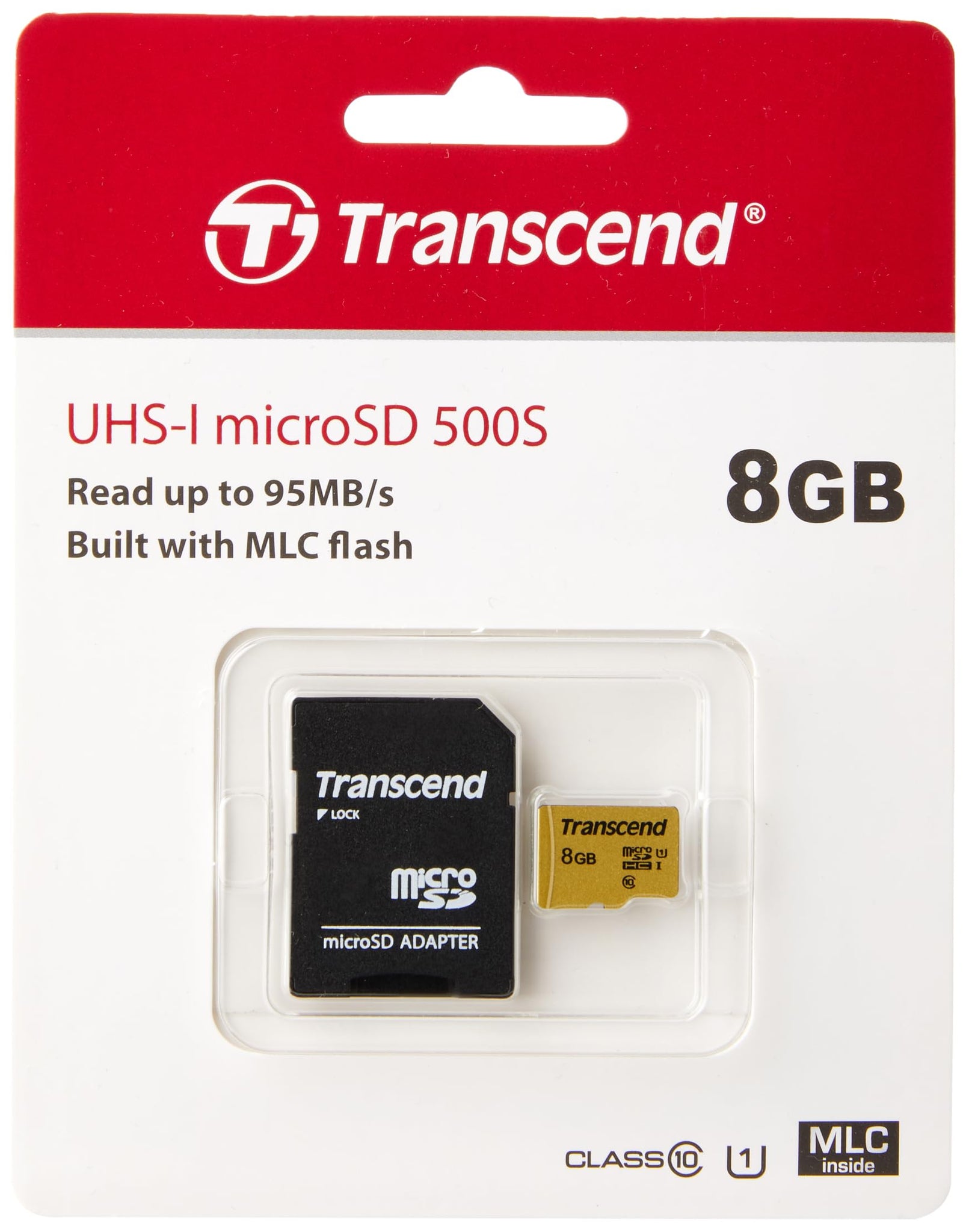 Transcend Microsdhc Card Gb Mlc, Uhs-I Class Ts8Gusd500S