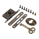 Dophee 1Set Antique Bronze Full Mortise Mini Decorative Locks with Key for Furniture Drawers Wardrobe Cabinet Jewelry Box Lock R
