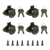 Chinflly Desk Cabinet Lock,Antique Bronze Drawer Dreeser Cabinet Lock with Keys,Pack of 4