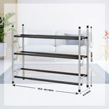 3-Tier Adjustable Shoe Storage Rack, Slide-N-Adjust, Chrome Silver