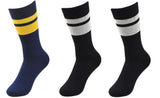 Pinkit MenS Formal Cotton Crew Socks 1 Blue & 2 Black Pair (Pack Of 3)