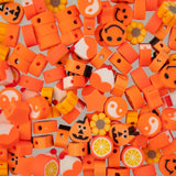 120pcs John Bead 9mm Assorted Orange Polymer Clay Craft Beads for Jewelry Bracelet Making