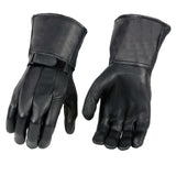 Milwaukee Leather Men's Leather Gauntlet Lined Motorcycle Hand Gloves - X-Large