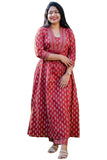 Gosriki Women'S Cotton Blend Anarkali Printed Kurta With Pant (Vishamay-Red-Gs_S_Purple_Small),Red,,B0D45673FM