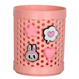 NAMTAM Cute Peach Round Pen Holder for Desk | Multipurpose Pencil Stand & Stationery Organizer for Office Home Study Table | Dec