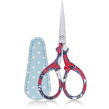 Hisuper Small Embroidery Scissors with Leather Cover for Sewing, Crafting, and Everyday Use
