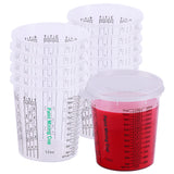 CANOPUS 12-oz Paint Mixing Cups, Pack of 12 Cups with 3 Lids, Reusable and Solvent-Resistant Clear Plastic Containers for Paint,