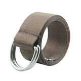 Romp Fashion Unisex Dark Brown Nylon Double DRing Buckle Belt
