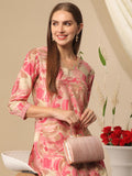 Anni Designer Women'S Cotton Blend Straight Printed Kurta With Pant (Nissu Pink-Nj_Xl_Pink_X-Large),Pink,XL,,,