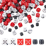 DICOSMETIC 120Pcs 3 Styles Acrylic Dice Beads Bulk 9.5-10.5mm Cube Loose Bead Colorful Dice Spacer Bead Small Fun Beads for Brac