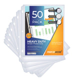 50 Sheet Protectors, Heavy Duty 8.5 X 11 Inch Clear Page Protectors for 3 Ring Binder, Plastic Sheet Sleeves, Durable Top Loadin