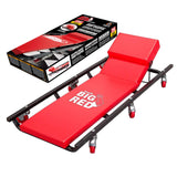 BIG RED TR6452 Torin Rolling Garage/Shop Creeper: 40 Padded Mechanic Cart with Adjustable Headrest and 6 Casters, Red