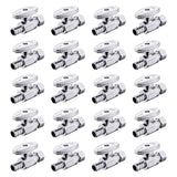 20-Pack EFIELD 1/4 Turn Straight Stop Valve 3/8 OD Compression X 1/2 Crimp Barb Pex Chrome Plated Brass