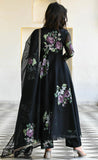 Sugathari Women'S Black Georgette Anarkali Floral Printed Kurta With Pant & Dupatta (Dress 113 Black 2Xl)