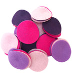 Playfully Ever After Pink, Light Pink, Purple & Dark Purple Craft Felt Circles (2.5 Inch 48pc)