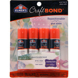 ELMERS E4020 CraftBond Repositionable Glue Sticks, 4 Sticks per Pack, 6 Grams per Stick, Clear