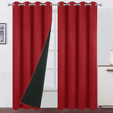 LEMOMO Bright Red Thermal 100% Blackout Curtains/52 x 95 Inch/Set of 2 Panels Room Darkening Curtains for Bedroom and Living Room